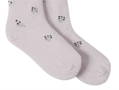 Name It strømpebukser i lys lilla nuance lilac marble med blomstermønster