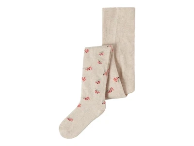 Name It strømpebukser i beige nuance peyote melange med små blomster