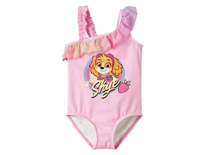 Name It badedragt i lyserød nuance med Paw Patrol Skye print og flæse