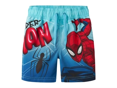 Name It Spider-Man badeshorts bluefish med elastik i taljen
