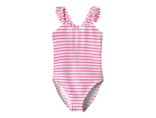 Name It badedragt i pink og hvid stribet til børn
