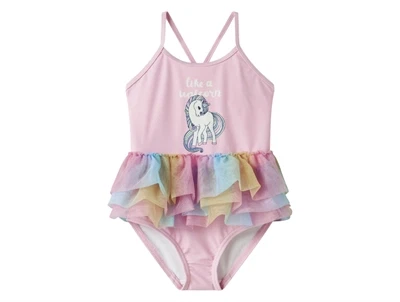 Name It badedragt i lyserød nuance med enhjørning og tylskørt