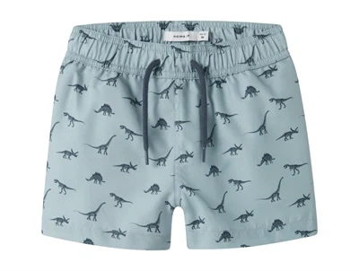 Name It badeshorts blue fog med små dinosaurer
