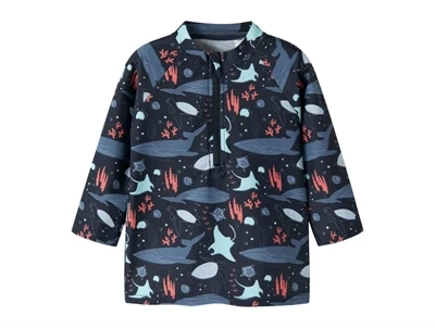 Name It uv swim top navy blazer med havdyr motiv