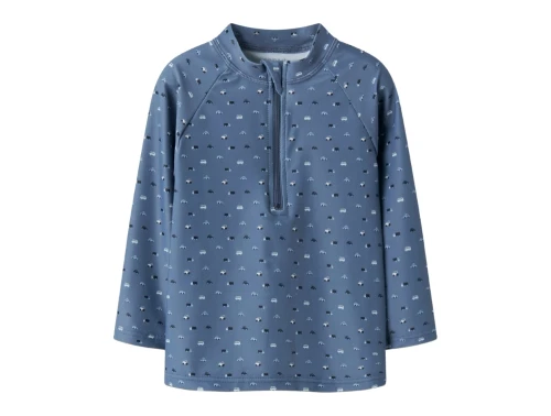 Name It uv badebluse blå med små biler print