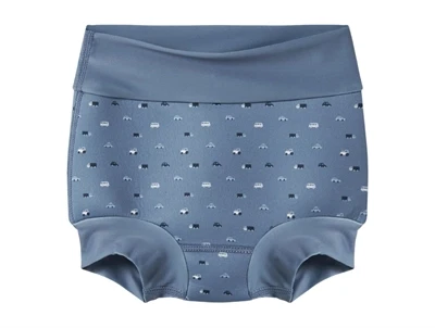 Name It badeble blå med små biler print til baby