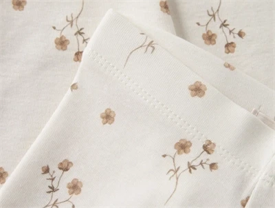 Lil\' Atelier leggings coconut milk med elastik i taljen