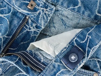 Name It jeans medium blue denim med vævet blomster mønster