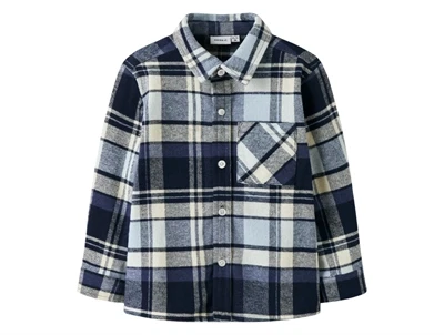 Name It skjorte i blå nuance med ternet mønster