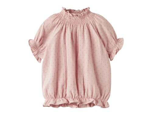 Lil\' Atelier skjorte i rosa nuance med smock og flæser