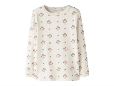 Lil' Atelier bluse i råhvid nuance med rosa blomsterprint