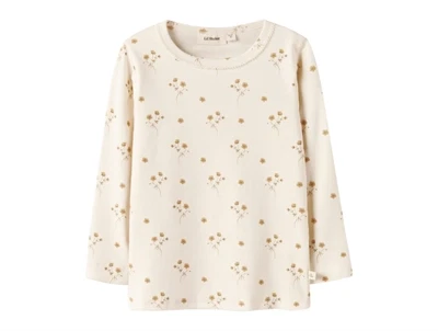 Lil' Atelier bluse i råhvid nuance med blomsterprint