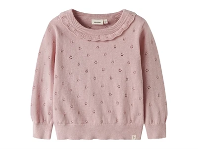 Lil\' Atelier striktrøje i rosa nuance med hulmønster
