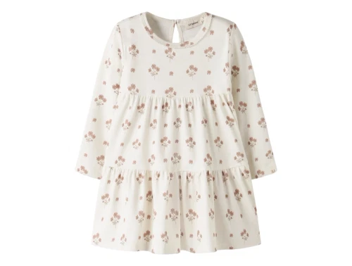 Lil\' Atelier kjole i råhvid nuance med rosa blomsterprint
