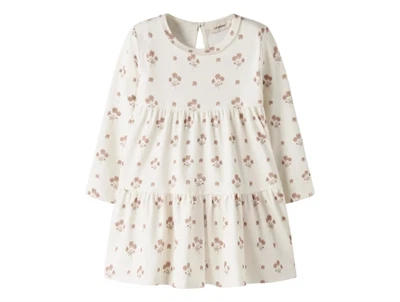 Lil' Atelier kjole i råhvid nuance med rosa blomsterprint