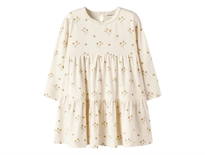 Lil\' Atelier kjole i råhvid nuance med blomsterprint