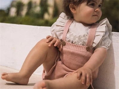 Lil' Atelier strik bloomers i rosa nuance med seler