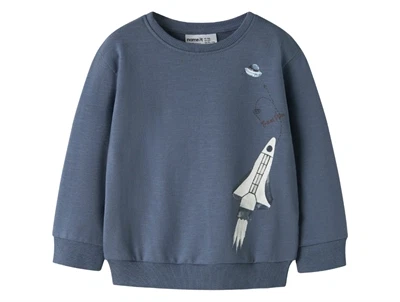 Name It sweatshirt i blå nuance med raket print