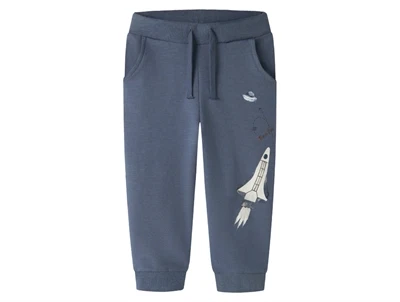 Name It sweatpants i blå nuance med raket print