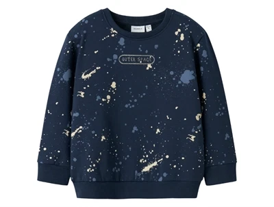 Name It sweatshirt i mørkeblå nuance med outer space print
