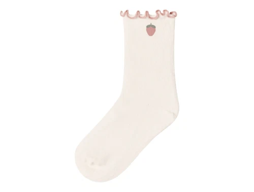 Lil\' Atelier stromper i rahvid nuance med jordbaer og boelgekant