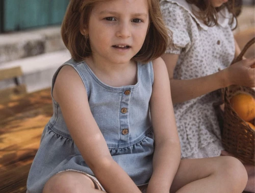 Lil\' Atelier top i lyseblå denim til børn