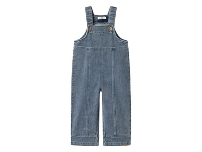 Lil' Atelier denim overalls i blå nuance med brede ben