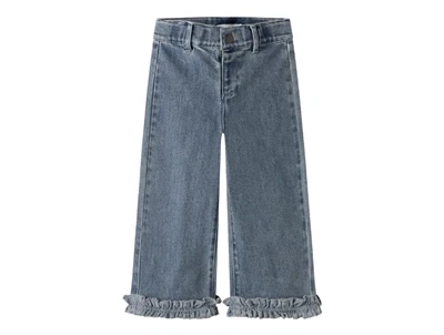 Lil\' Atelier jeans i blå nuance med flæsekant ved ben