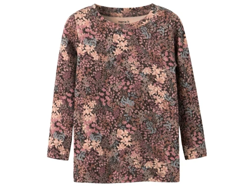 Name It bluse chocolate brown med blomsterprint