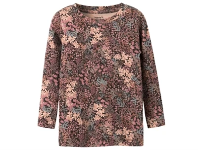 Name It bluse chocolate brown med blomsterprint