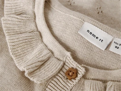 Name It strik cardigan peyote melange med pointelle mønster