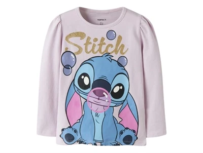 Name It langærmet bluse purple impression med Stitch print