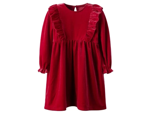 Name It velourkjole i jester red med flæser