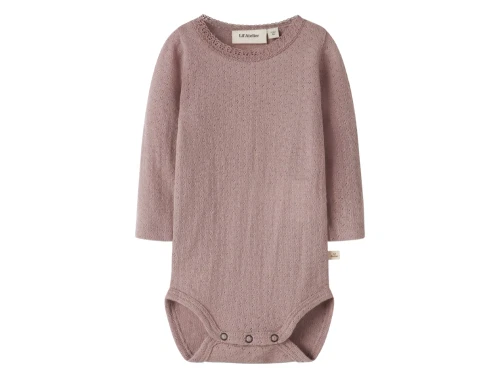 Lil\' Atelier merinould og silke body i støvet rosa nuance