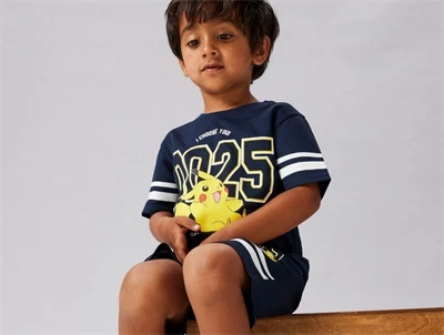 Name It børne shorts navy blazer med Pokémon model
