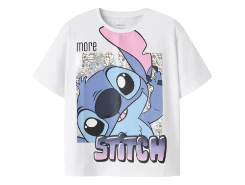 Name It t-shirt i hvid med Disney Stitch print