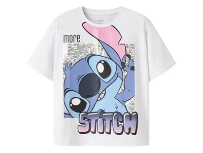 Name It t-shirt i hvid med Disney Stitch print