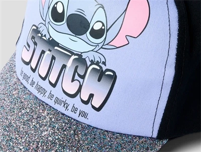 Name It kasket sort med Stitch motiv og glitter skygge