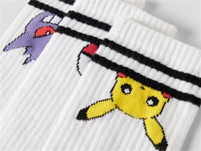 3-pak detalje Name It strømper hvid Pokémon motiver