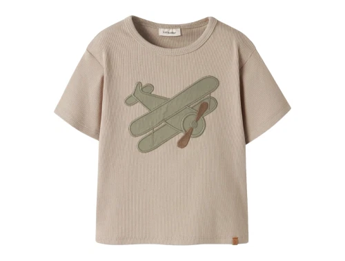 Lil\' Atelier t-shirt i beige nuance med fly print