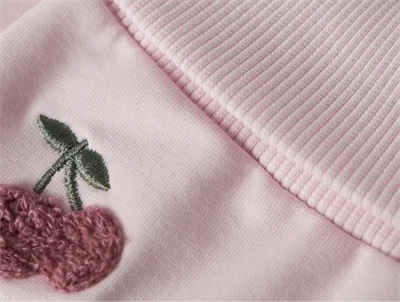 Name It sweatpants i lyserød nuance med ribkant og broderi