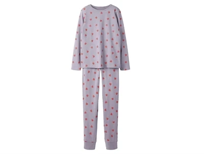 Name It pyjamassæt lavender gray med hjerteprint