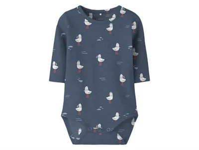 Name It body i blå nuance med mågeprint