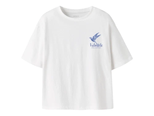 Name It t-shirt hvid med fugleprint foran