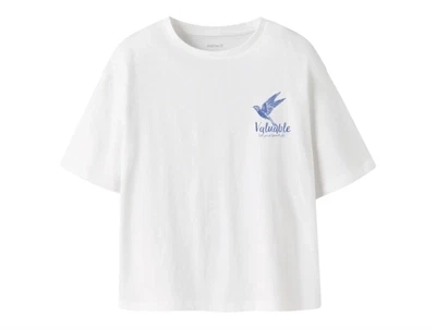 Name It t-shirt hvid med fugleprint foran