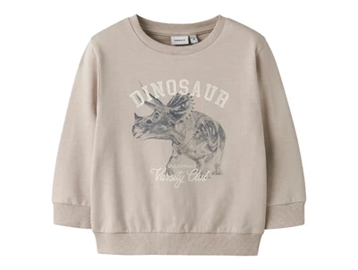 Name It sweatshirt beige nuance med dinosaur print