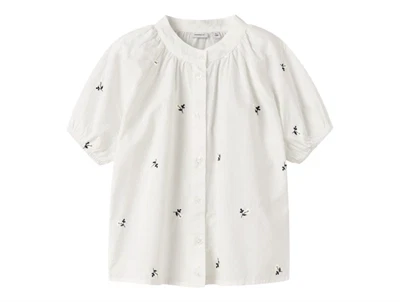 Name It skjorte cloud dancer med små broderede blomster