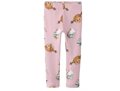 leggings i lyserød keepsake lilac fra Name It med Pippi Langstrømpe print