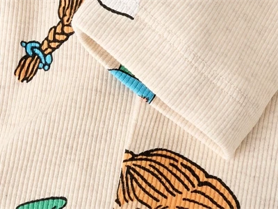 leggings i peyote melange fra Name It med Pippi Langstrømpe print