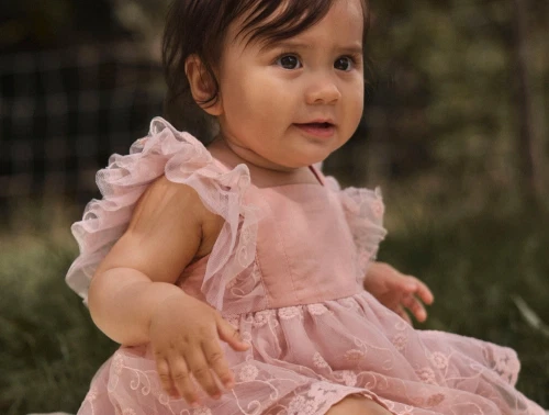 Lil\' Atelier bodykjole i lyserod nuance med tylbroderi pa barn